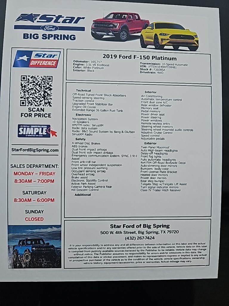 2019 Ford F-150 Platinum