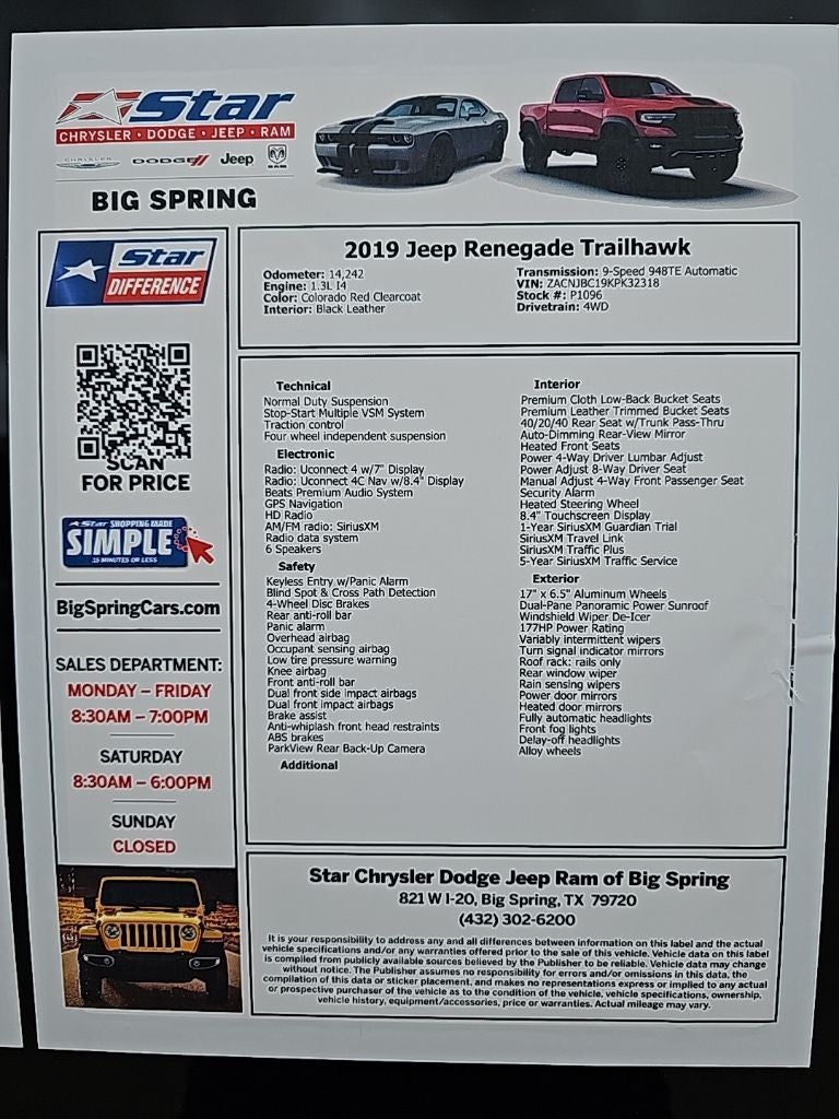 2019 Jeep Renegade Trailhawk